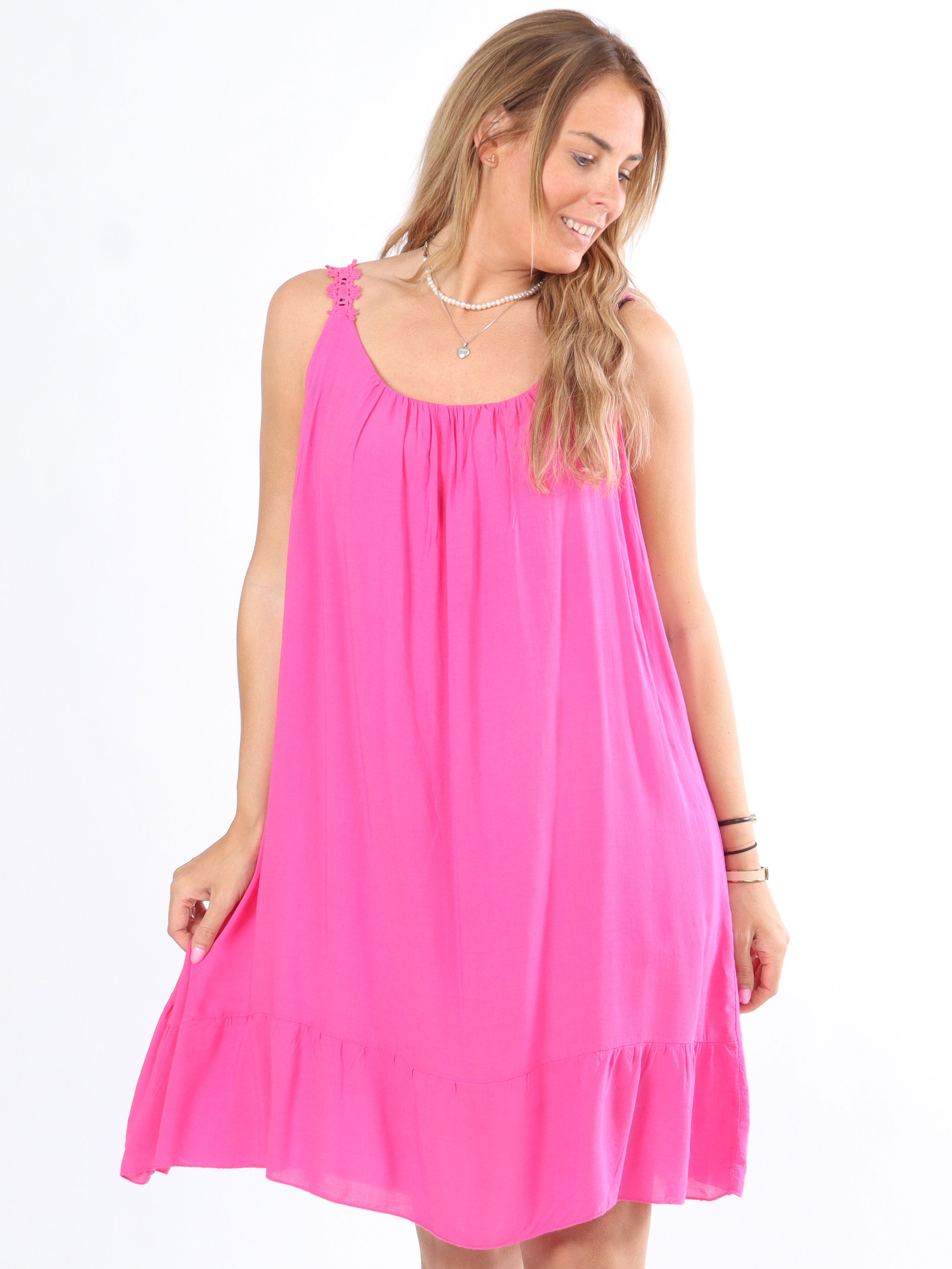 Frida - Kjole med broderet stropper